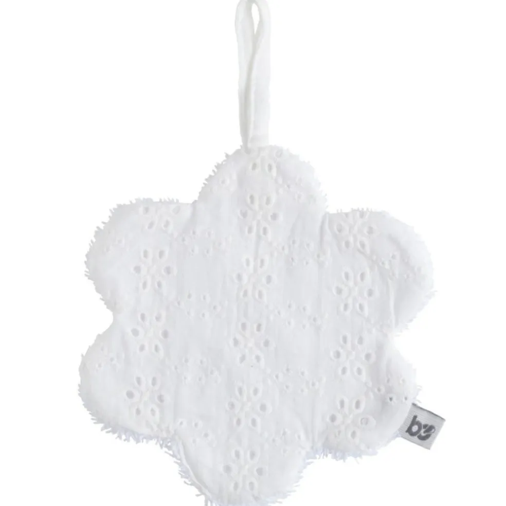 Doudou attache sucette fleur Calm blanc