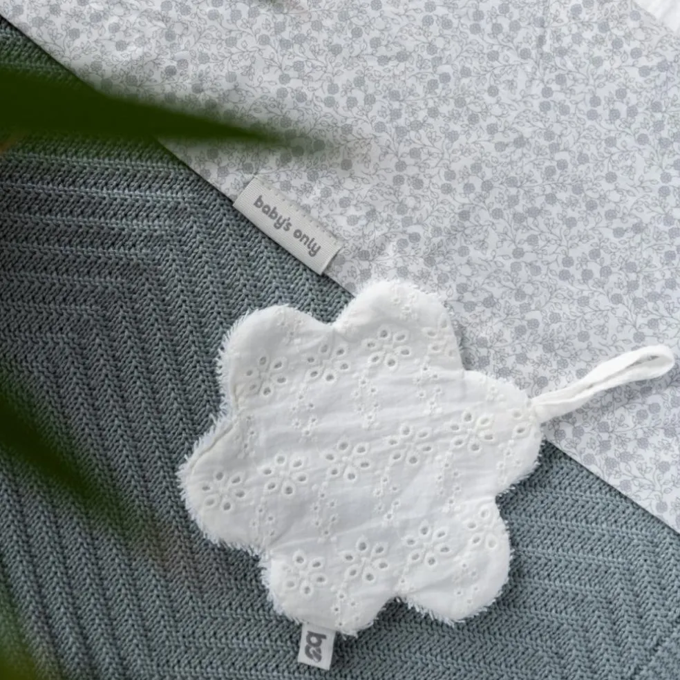 Doudou attache sucette fleur Calm blanc