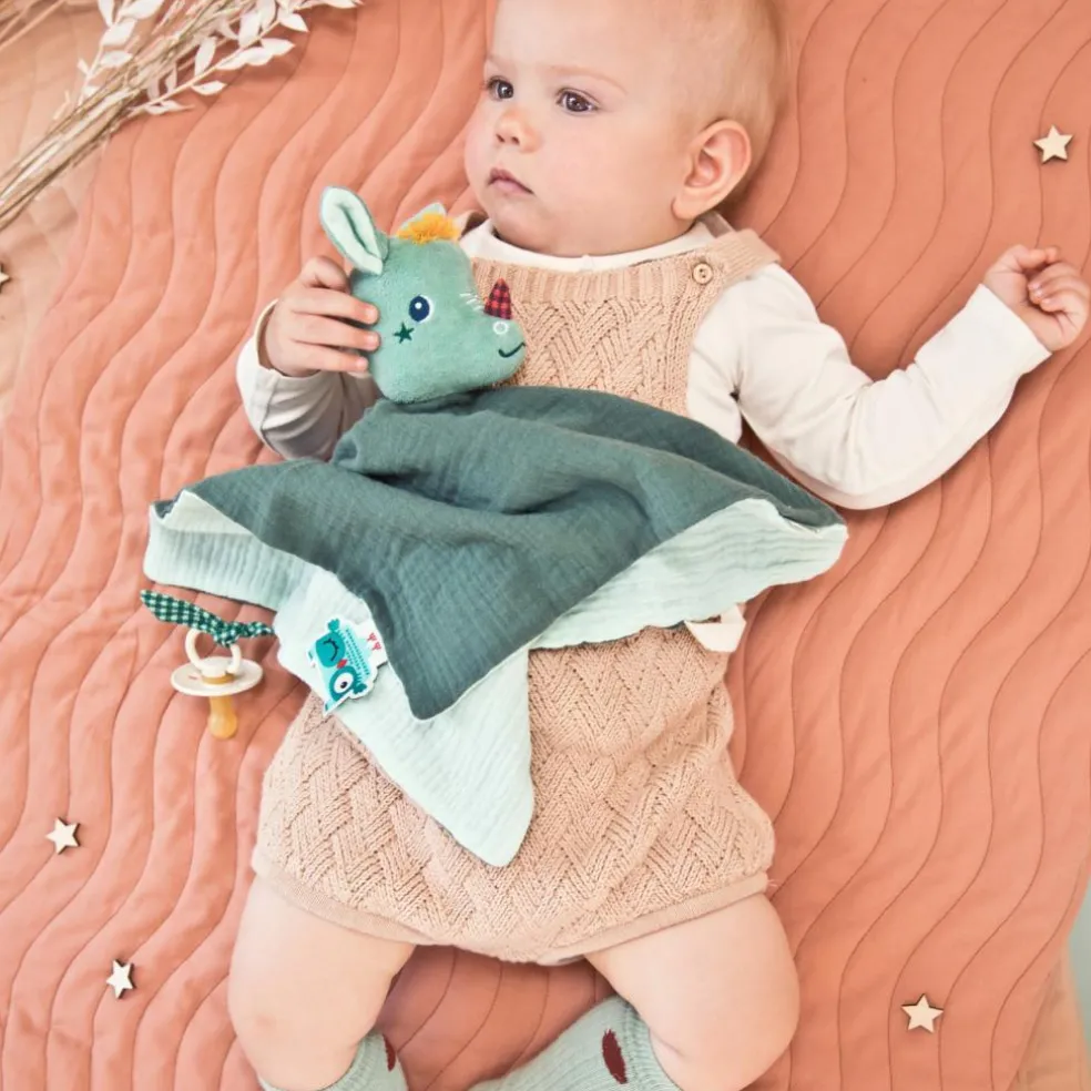 Doudou attache sucette plat éco Joe (32 cm)