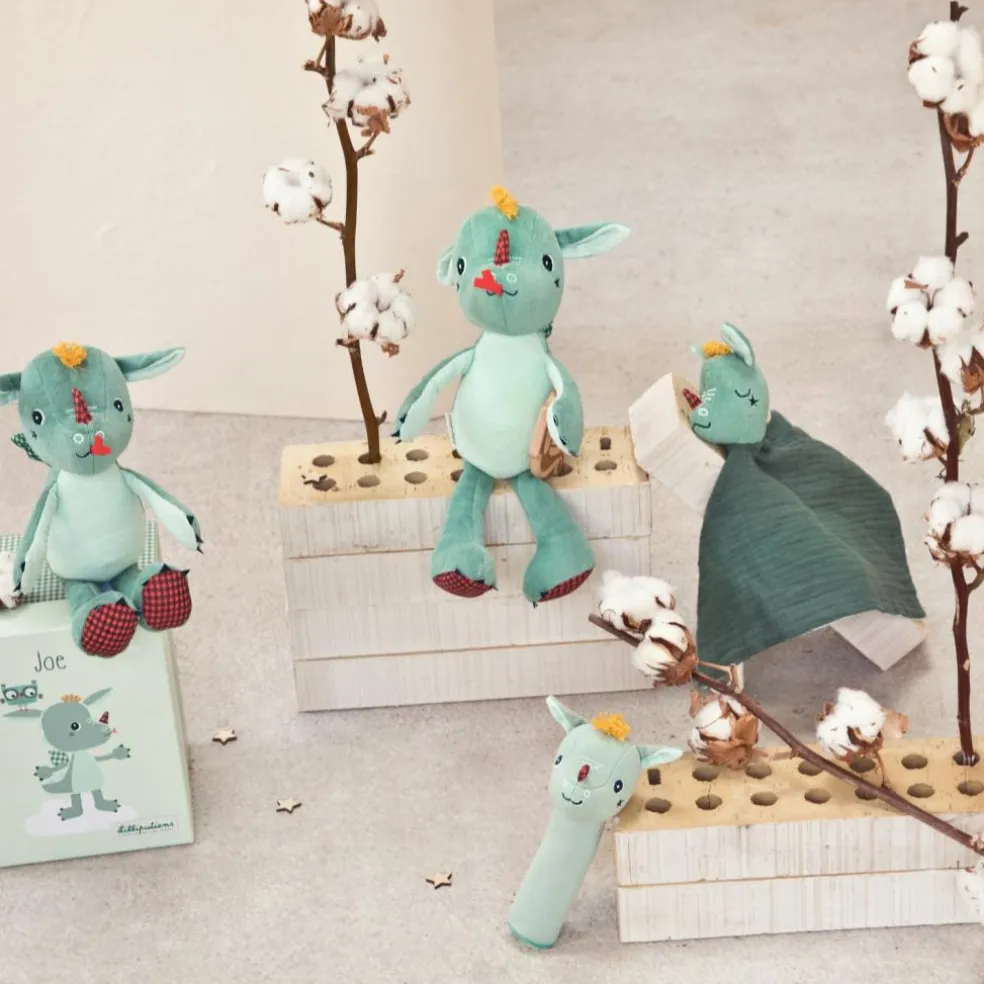 Doudou attache sucette plat éco Joe (32 cm)