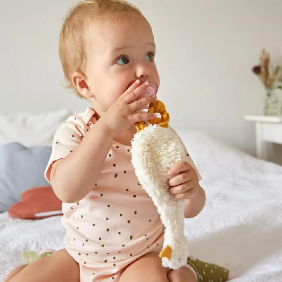 Doudou attache sucette Tiny Farmer Oie