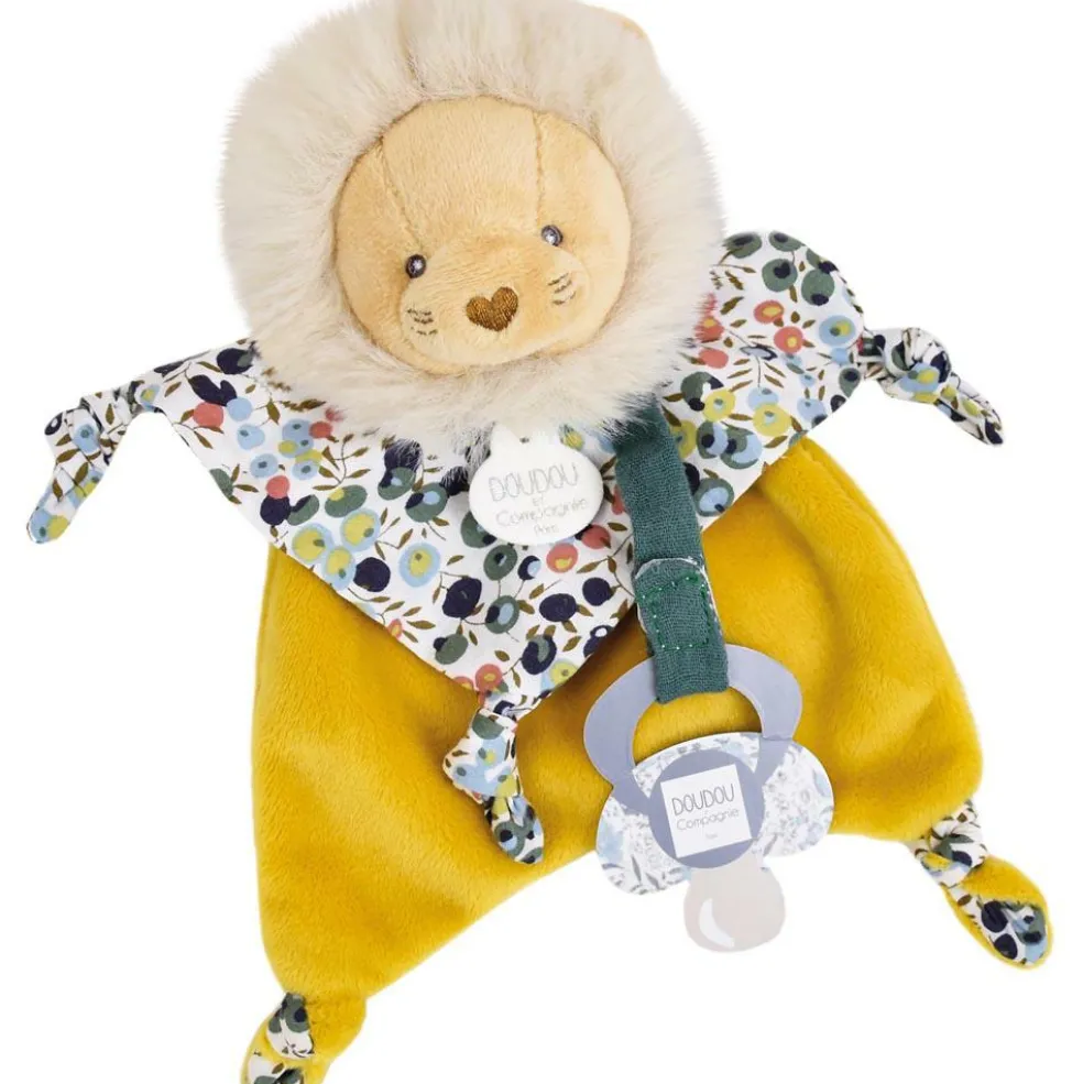 Doudou attache-sucette Boh'aime Lion (20 cm)