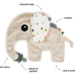 Doudou attache-sucette Elphee Sable