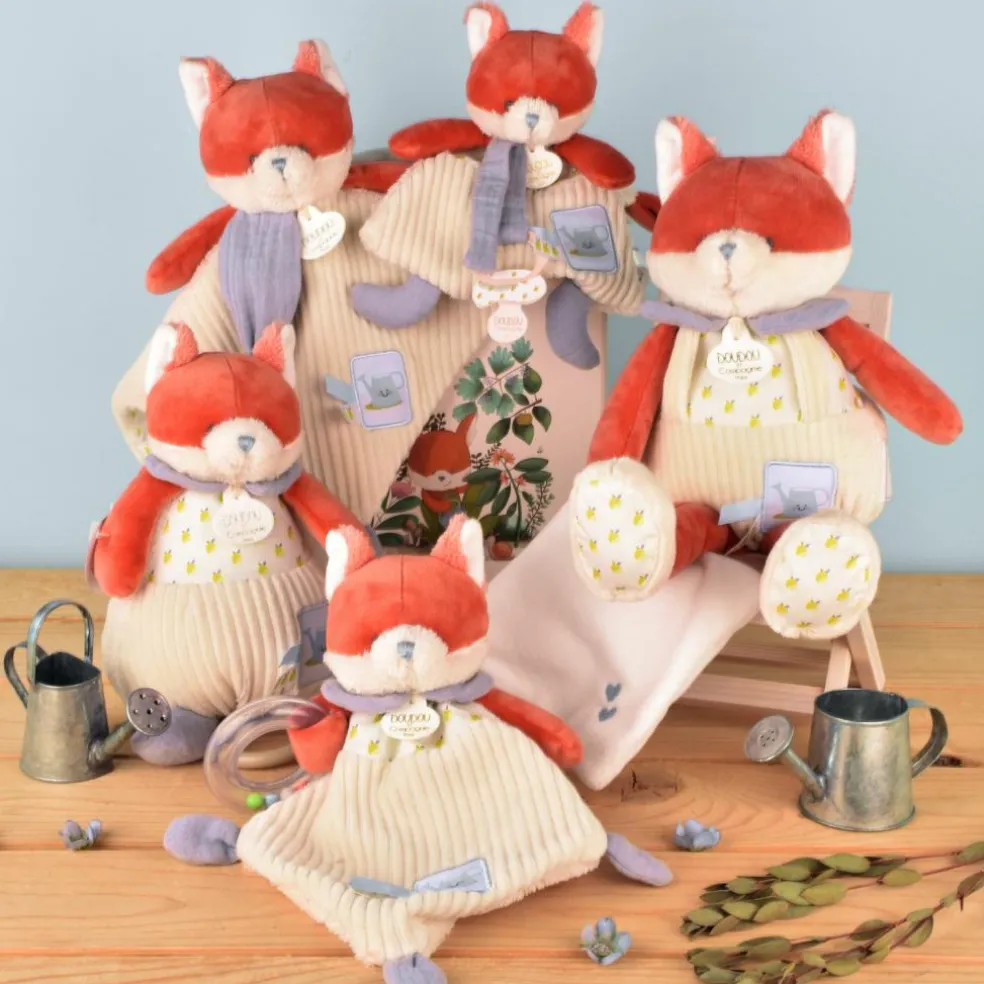 Doudou attache-sucette Romarin Le Renard (19 cm)
