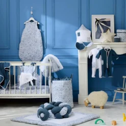 Doudou lapin petit cœur forêt et microfibre blanc