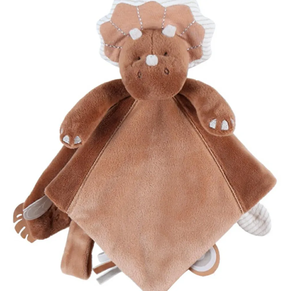 Doudou marionnette Tricéraptos Ops en veloudoux cannelle (27 cm)