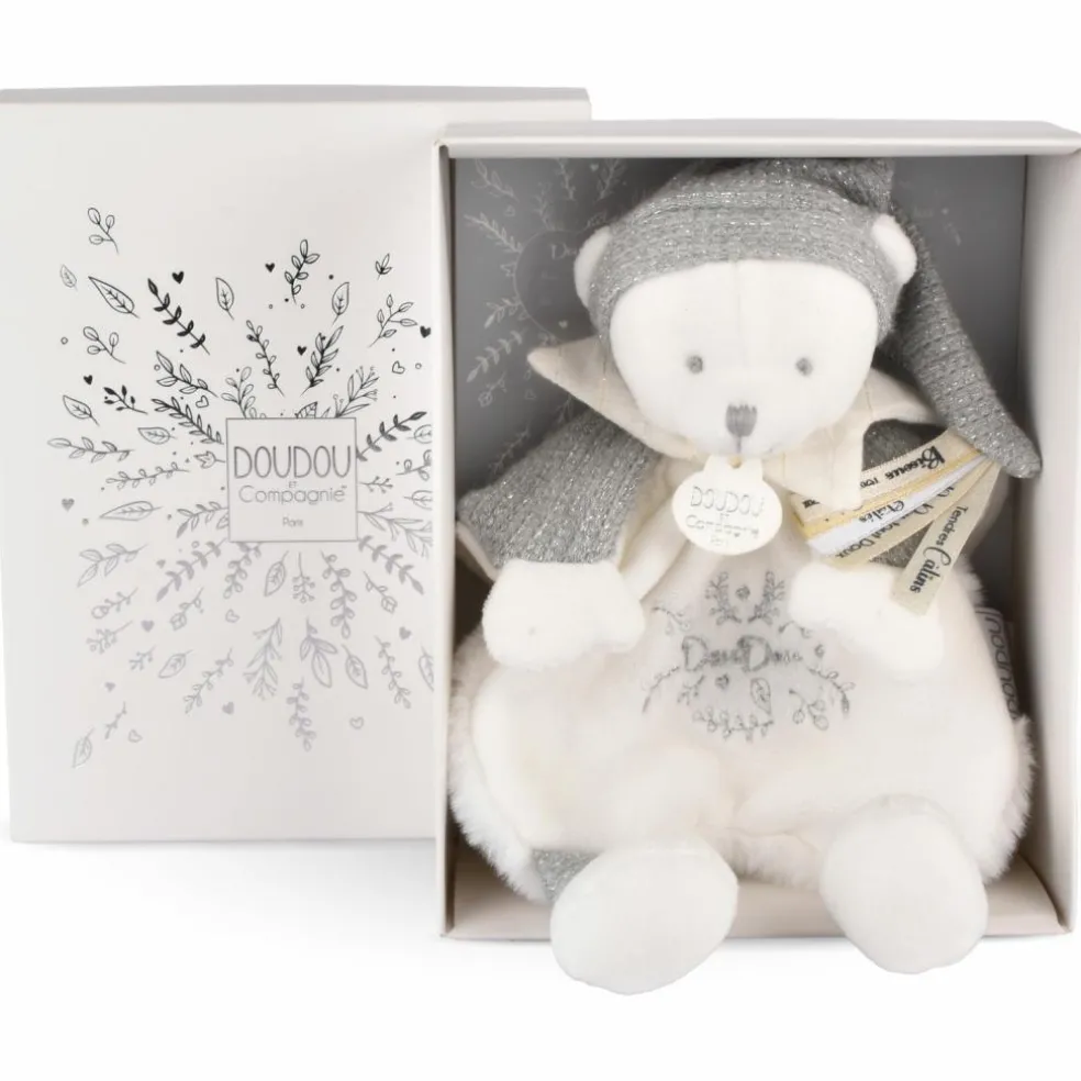 Doudou Ours cape Argent (25 cm)