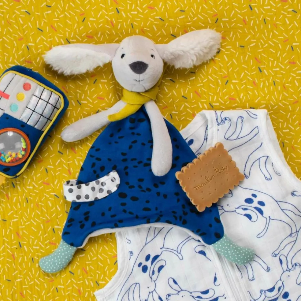 Doudou Pilou bleu Puce et Pilou (personnalisable)