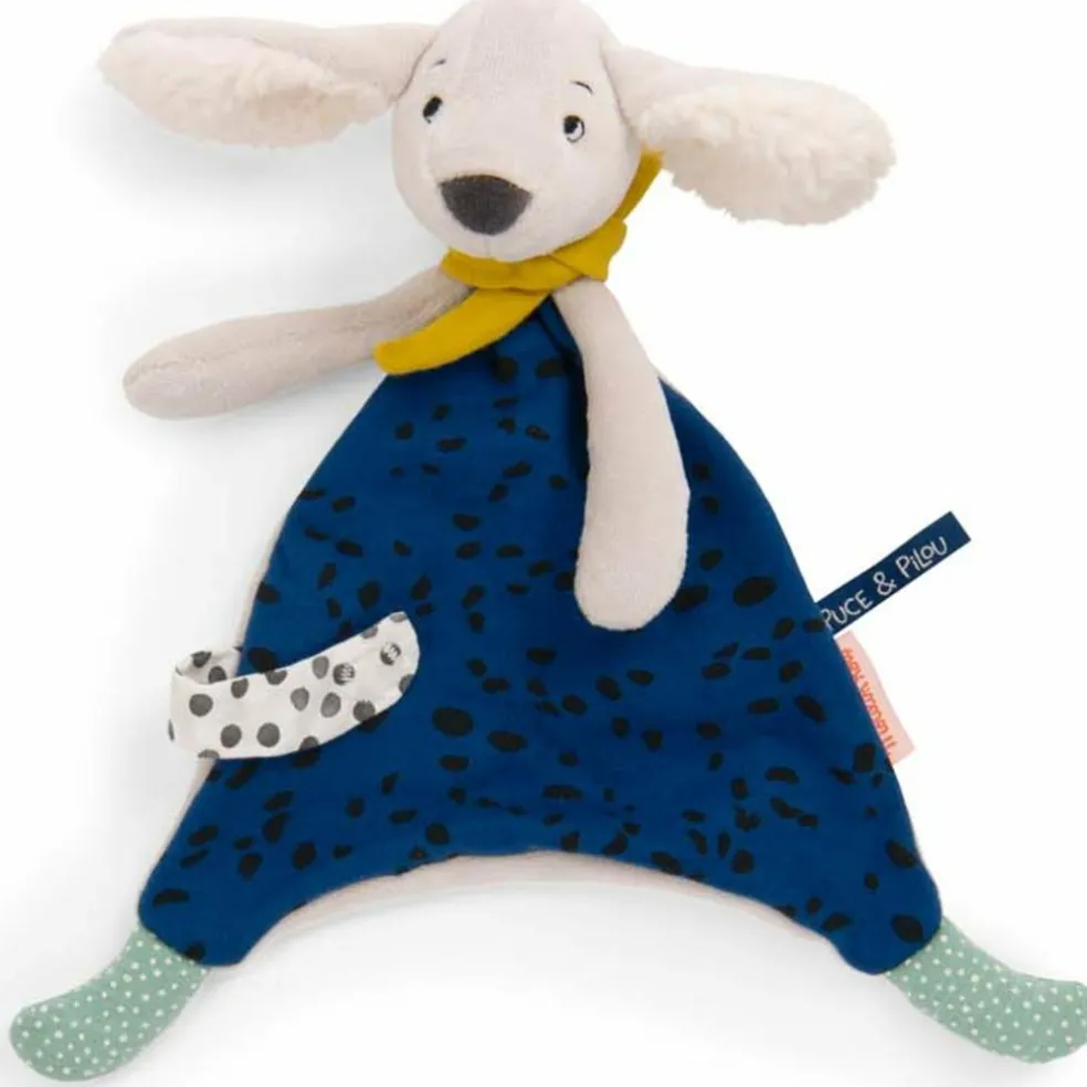 Doudou Pilou bleu Puce et Pilou