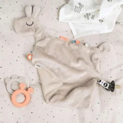 Doudou plat attache sucette Lalee Sable (30 cm)