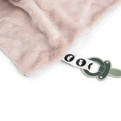 Doudou plat attache-sucette Pigee Rose