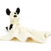 Doudou plat Bashful Chien noir et crème (34 cm)