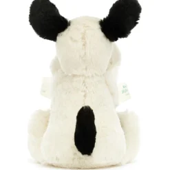 Doudou plat Bashful Chien noir et crème (34 cm)
