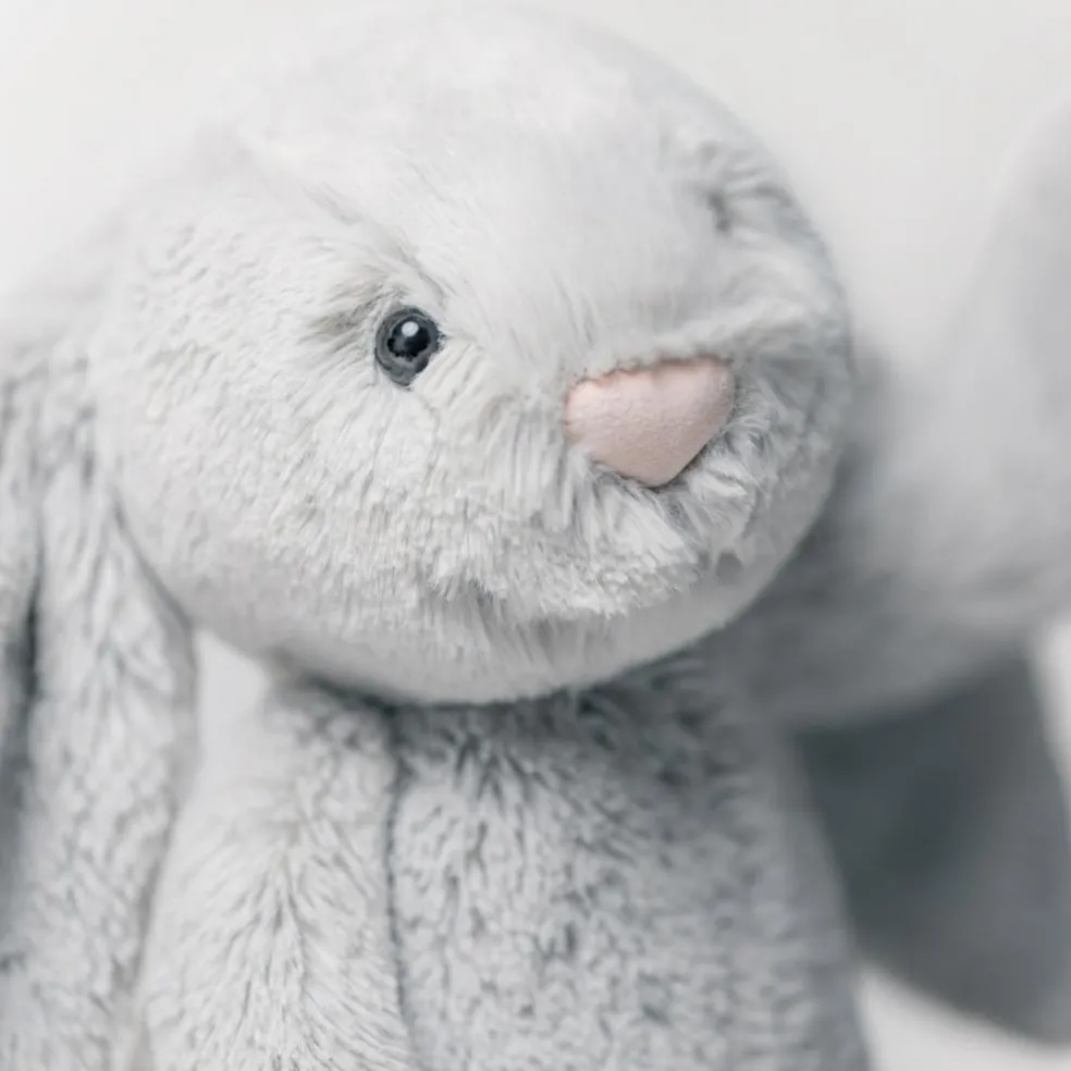 Doudou plat Bashful Lapin Silver (20 cm)