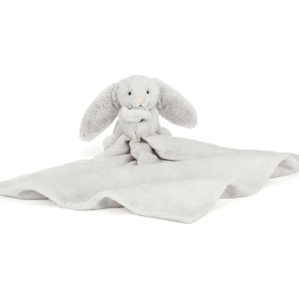 Doudou plat Bashful Lapin Silver (34 cm)