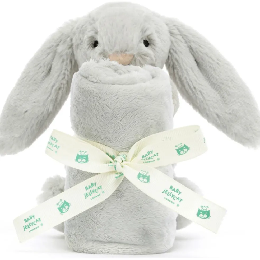 Doudou plat Bashful Lapin Silver (34 cm)