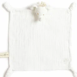 Doudou plat en coton bio éléphant (30 x 30 cm)
