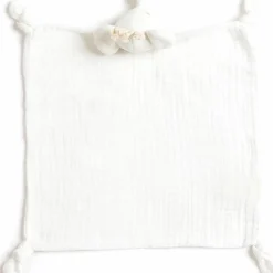 Doudou plat en coton bio éléphant (30 x 30 cm)