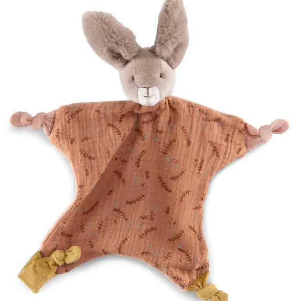 Doudou plat lapin argile Trois petits lapins