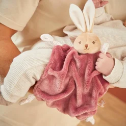 Doudou plat Lapin bordeaux