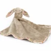 Doudou plat Lapin en fleurs Beige