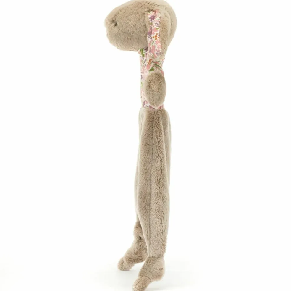 Doudou plat Lapin en fleurs Beige