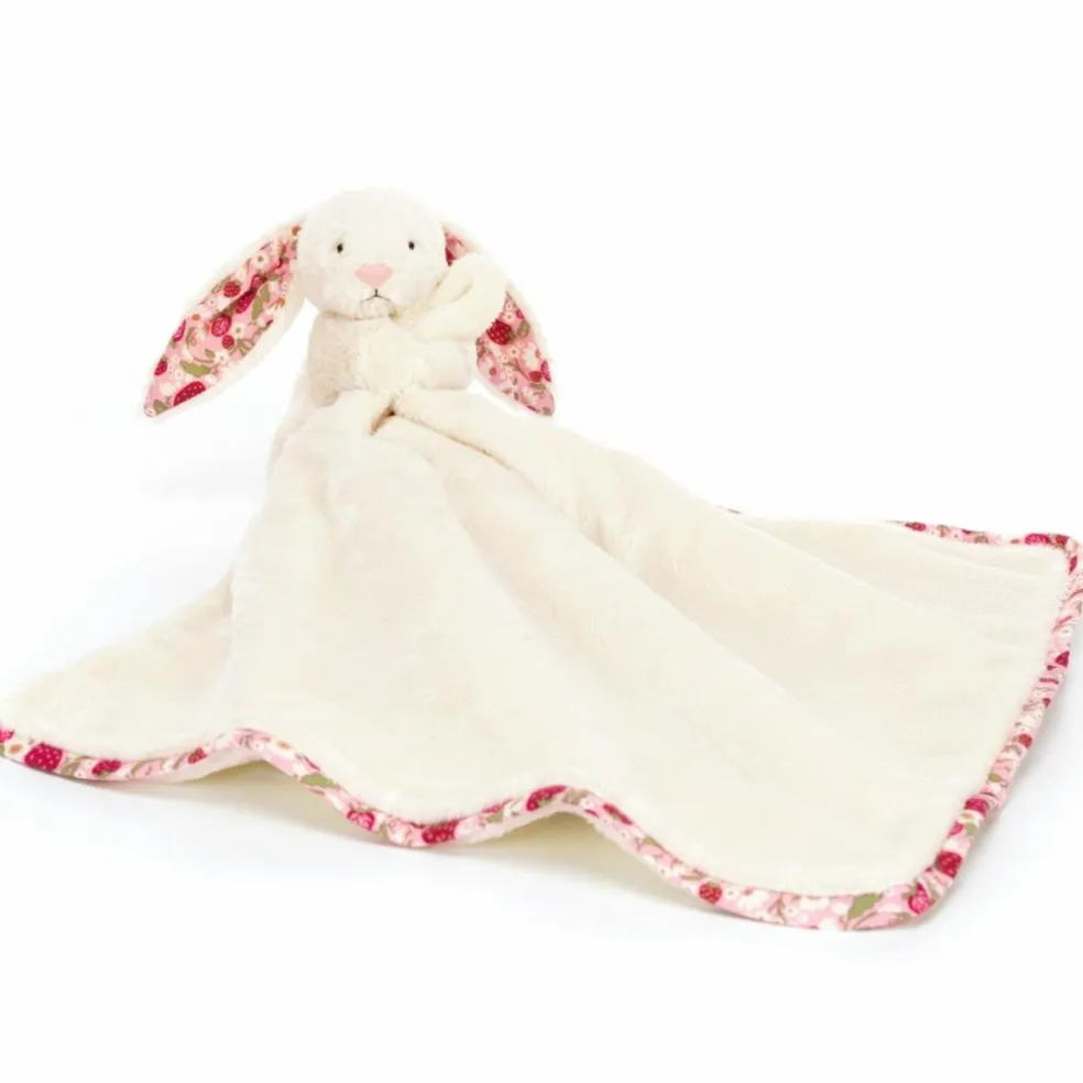 Doudou plat Lapin en fleurs Cream
