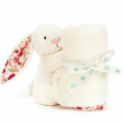 Doudou plat Lapin en fleurs Cream