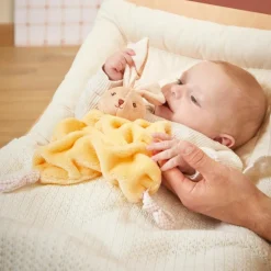 Doudou plat Lapin jaune
