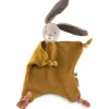 Doudou plat lapin ocre Trois petits lapins