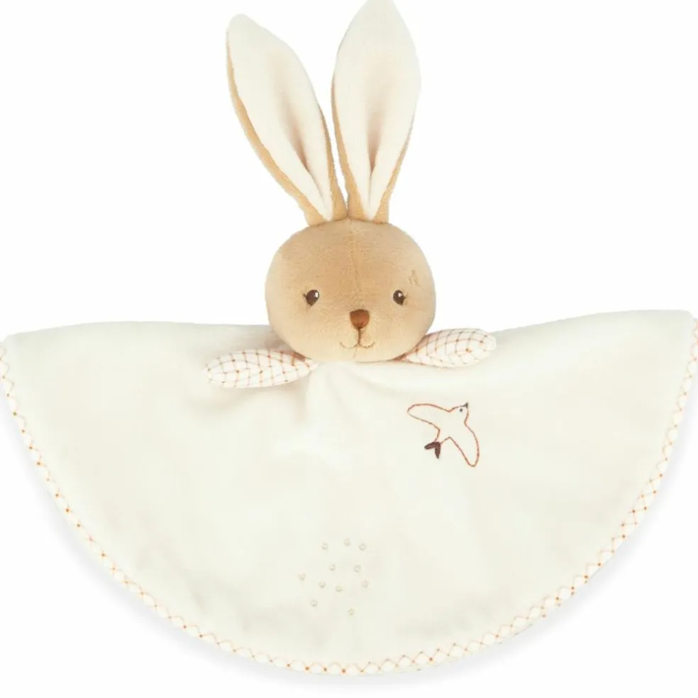 Doudou plat Lapin rond crème