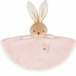 Doudou plat Lapin rond rose