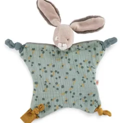 Doudou plat lapin sauge Trois petits lapins
