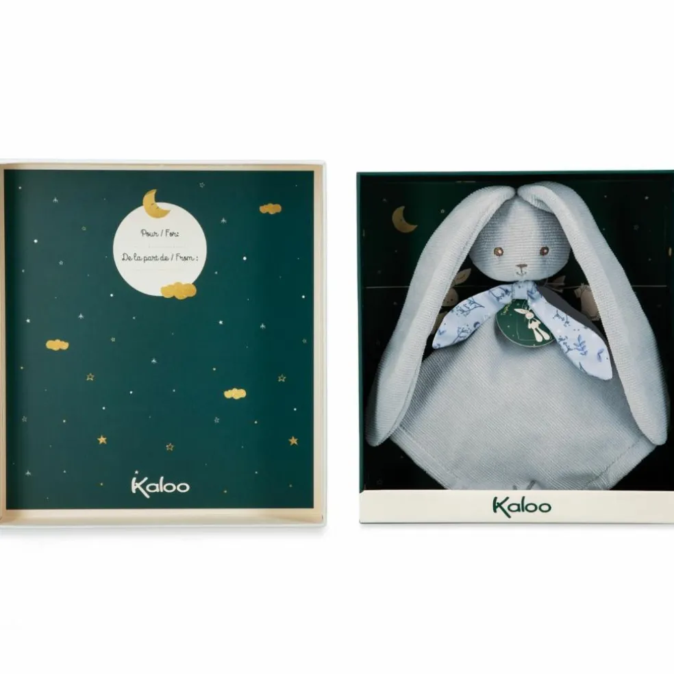 Doudou plat Lapinoo Bleu