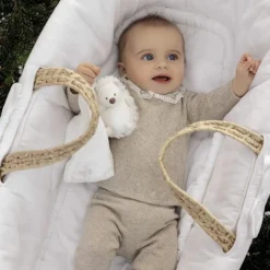 Doudou plat Léon le hérisson écru (25 x 25 cm)