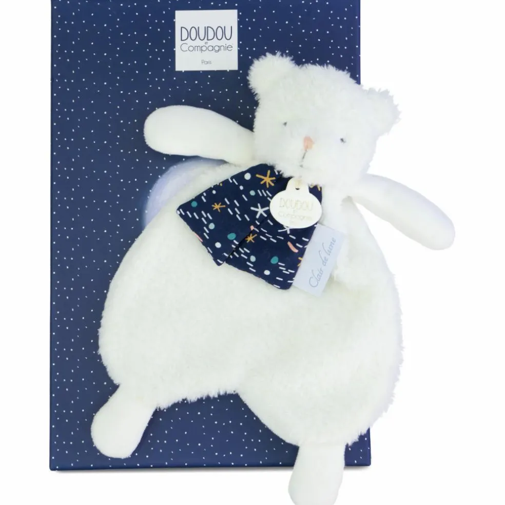 Doudou plat ours luminescent Clair de Lune (26 cm)