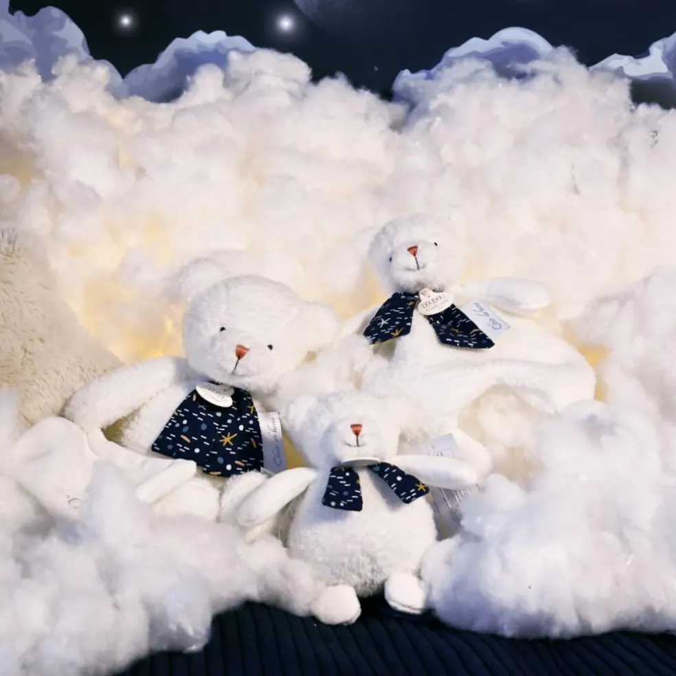 Doudou plat ours luminescent Clair de Lune (26 cm)