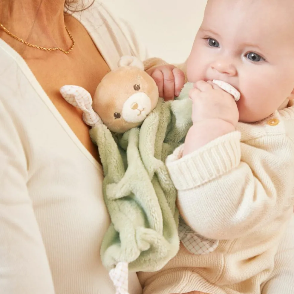 Doudou plat Ours vert