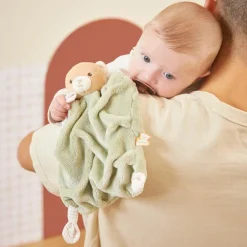 Doudou plat Ours vert