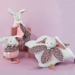 Doudou plat pétale Lapin Boh'aime (27 cm)