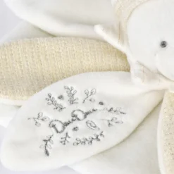 Doudou plat pétales Ours Blanc (25 cm)