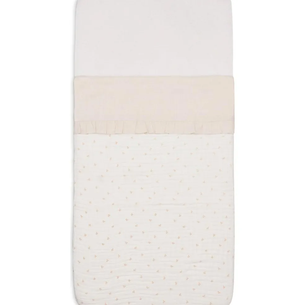 Drap de berceau en coton Ruffle Natural (75 x 100 cm)