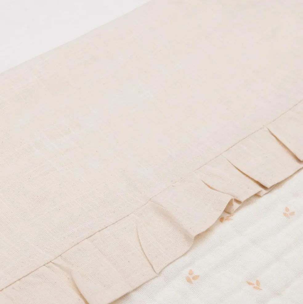 Drap de berceau en coton Ruffle Natural (75 x 100 cm)