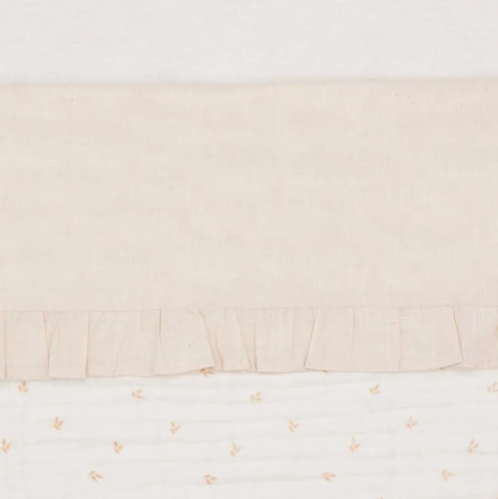 Drap de berceau en coton Ruffle Natural (75 x 100 cm)