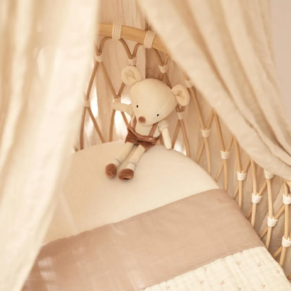 Drap de berceau en coton Slub Nougat (75 x 100 cm)