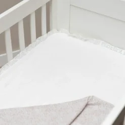 Drap housse Calm Blanc avec volant (40 x 80 cm)