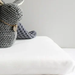 Drap housse de berceau en coton bio blanc (40 x 80 cm)