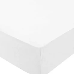 Drap housse de berceau en coton bio blanc (40 x 80 cm)