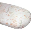 Drap housse en coton bio Yukari Peach pour landau (72 x 33 cm)
