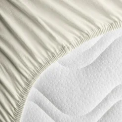 Drap housse en coton bio Ecru (60 x 120 cm)